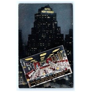 Vintage Postcard Hotel New Yorker – The Terrace‎ Room New York City NY NYC 1940s